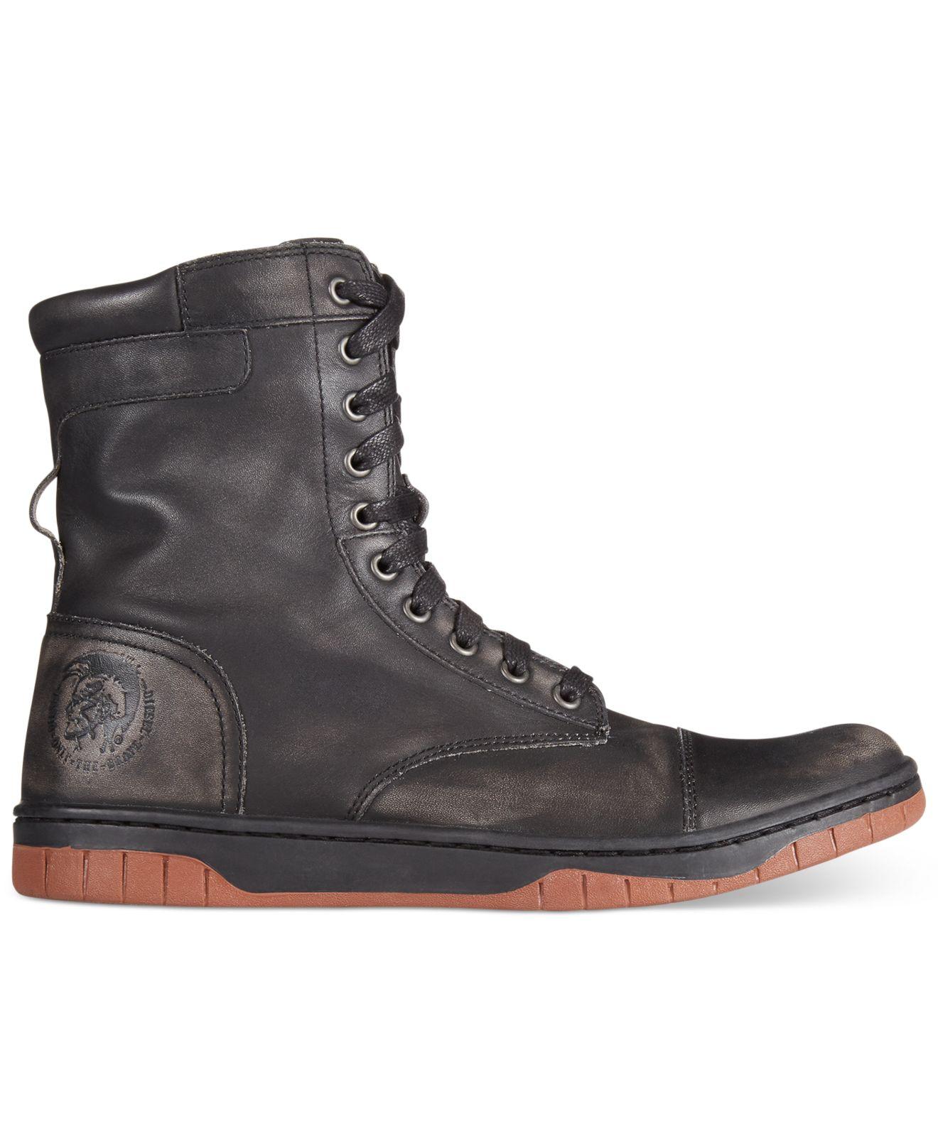 DIESEL Tatradium Basket Butch Zip Boots in Black for Men Lyst